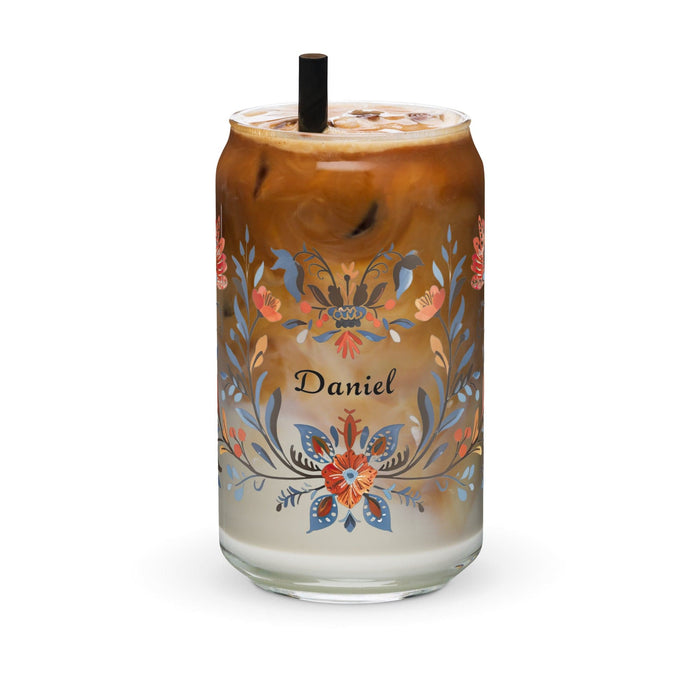 Daniel Exclusive Name Art Piece Can-Shaped Glass Home Office Work Mexican Spanish Pride Gift Cup One-Of-A-Kind Calligraphy Glass | D2 Mexicada