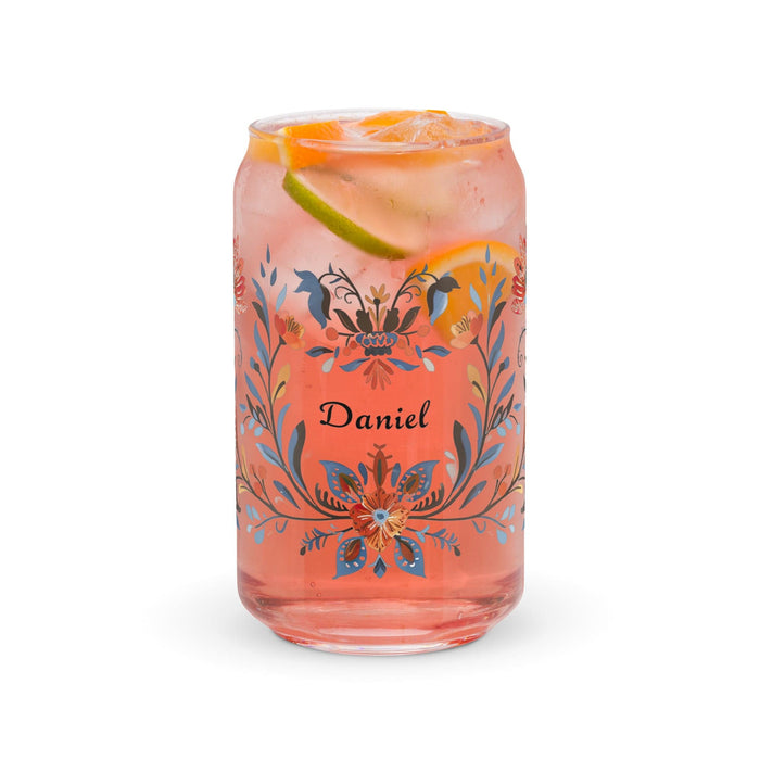 Daniel Exclusive Name Art Piece Can-Shaped Glass Home Office Work Mexican Spanish Pride Gift Cup One-Of-A-Kind Calligraphy Glass | D2 Mexicada