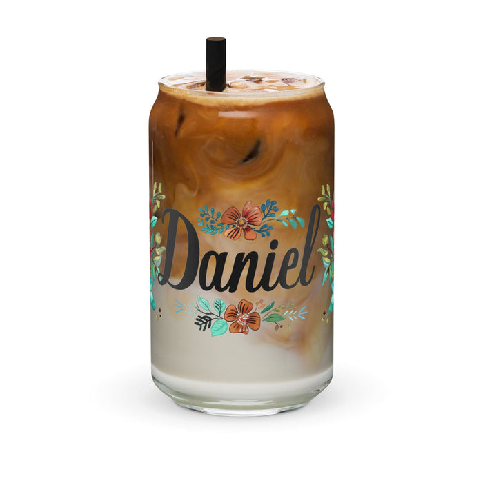 Daniel Exclusive Name Art Piece Can-Shaped Glass Home Office Work Mexican Spanish Pride Gift Cup One-Of-A-Kind Calligraphy Glass | D20 Mexicada