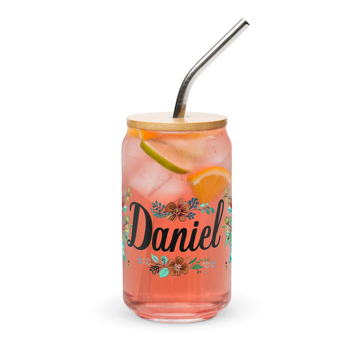 Daniel Exclusive Name Art Piece Can-Shaped Glass Home Office Work Mexican Spanish Pride Gift Cup One-Of-A-Kind Calligraphy Glass | D20 Mexicada