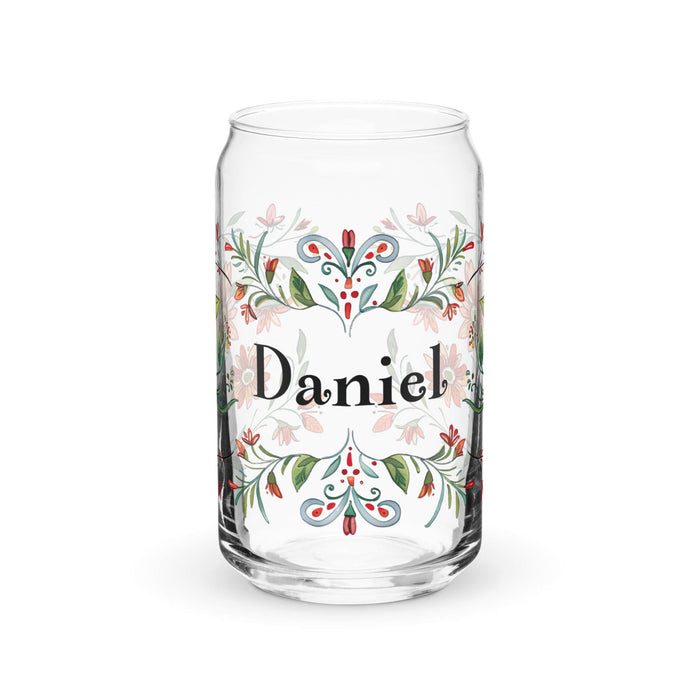 Daniel Exclusive Name Art Piece Can-Shaped Glass Home Office Work Mexican Spanish Pride Gift Cup One-Of-A-Kind Calligraphy Glass | D21 Mexicada 16 oz