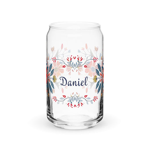 Daniel Exclusive Name Art Piece Can-Shaped Glass Home Office Work Mexican Spanish Pride Gift Cup One-Of-A-Kind Calligraphy Glass | D3 Mexicada 16 oz