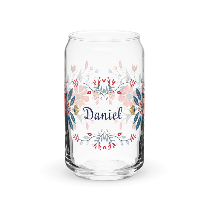 Daniel Exclusive Name Art Piece Can-Shaped Glass Home Office Work Mexican Spanish Pride Gift Cup One-Of-A-Kind Calligraphy Glass | D3 Mexicada 16 oz