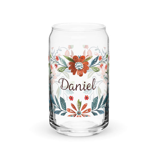 Daniel Exclusive Name Art Piece Can-Shaped Glass Home Office Work Mexican Spanish Pride Gift Cup One-Of-A-Kind Calligraphy Glass | D4 Mexicada 16 oz