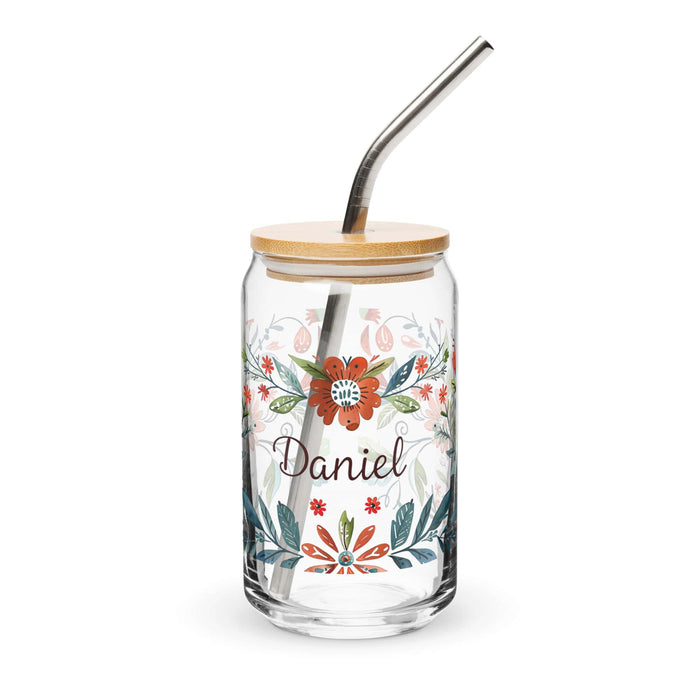 Daniel Exclusive Name Art Piece Can-Shaped Glass Home Office Work Mexican Spanish Pride Gift Cup One-Of-A-Kind Calligraphy Glass | D4 Mexicada 16 oz With Lid & Straw