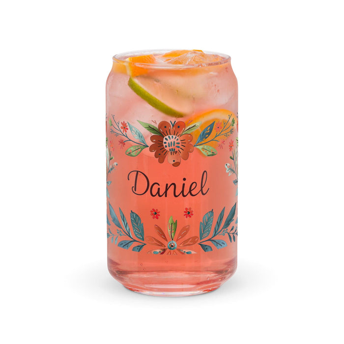 Daniel Exclusive Name Art Piece Can-Shaped Glass Home Office Work Mexican Spanish Pride Gift Cup One-Of-A-Kind Calligraphy Glass | D4 Mexicada