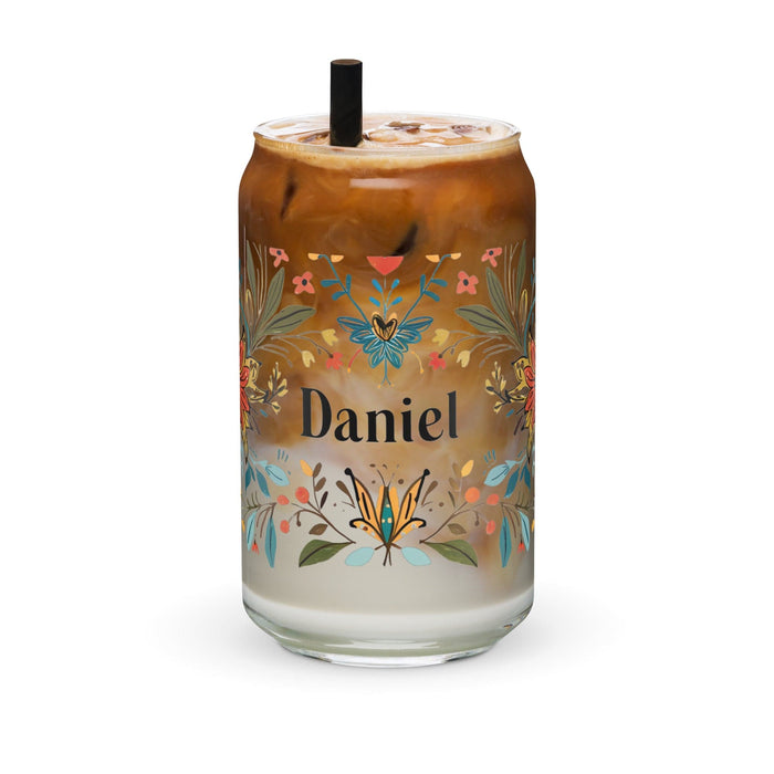 Daniel Exclusive Name Art Piece Can-Shaped Glass Home Office Work Mexican Spanish Pride Gift Cup One-Of-A-Kind Calligraphy Glass | D5 Mexicada