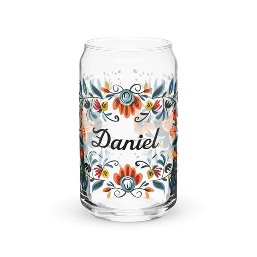 Daniel Exclusive Name Art Piece Can-Shaped Glass Home Office Work Mexican Spanish Pride Gift Cup One-Of-A-Kind Calligraphy Glass | D6 Mexicada 16 oz