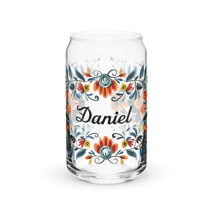 Daniel Exclusive Name Art Piece Can-Shaped Glass Home Office Work Mexican Spanish Pride Gift Cup One-Of-A-Kind Calligraphy Glass | D6 Mexicada 16 oz