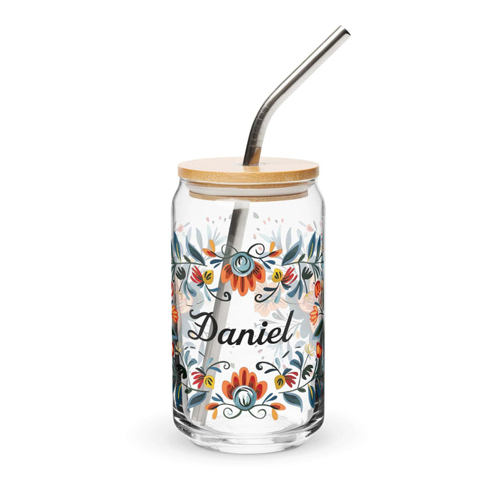 Daniel Exclusive Name Art Piece Can-Shaped Glass Home Office Work Mexican Spanish Pride Gift Cup One-Of-A-Kind Calligraphy Glass | D6 Mexicada 16 oz With Lid & Straw