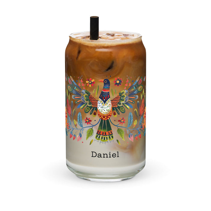 Daniel Exclusive Name Art Piece Can-Shaped Glass Home Office Work Mexican Spanish Pride Gift Cup One-Of-A-Kind Calligraphy Glass | D7 Mexicada