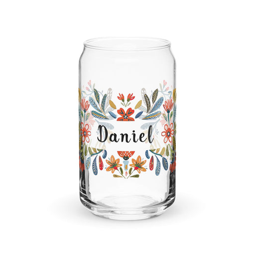 Daniel Exclusive Name Art Piece Can-Shaped Glass Home Office Work Mexican Spanish Pride Gift Cup One-Of-A-Kind Calligraphy Glass | D8 Mexicada 16 oz (No Lid No Straw)