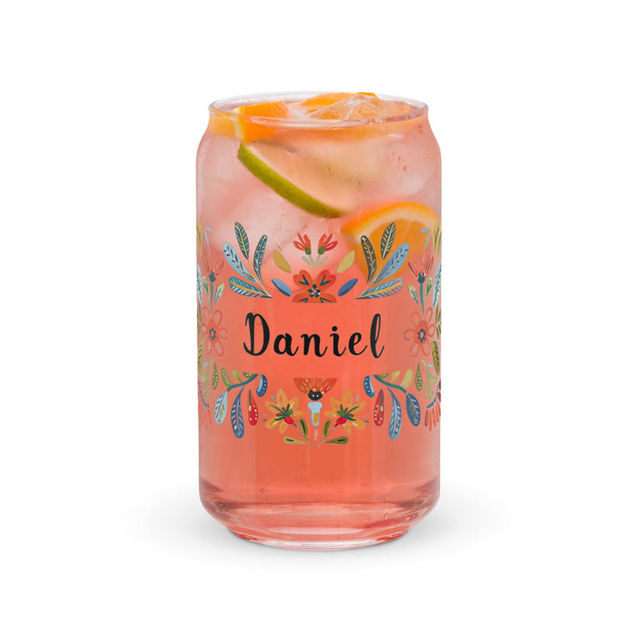 Daniel Exclusive Name Art Piece Can-Shaped Glass Home Office Work Mexican Spanish Pride Gift Cup One-Of-A-Kind Calligraphy Glass | D8 Mexicada