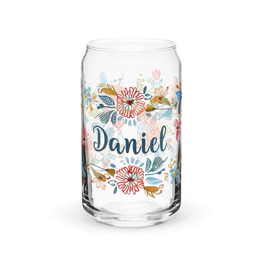 Daniel Exclusive Name Art Piece Can-Shaped Glass Home Office Work Mexican Spanish Pride Gift Cup One-Of-A-Kind Calligraphy Glass | D9 Mexicada 16 oz