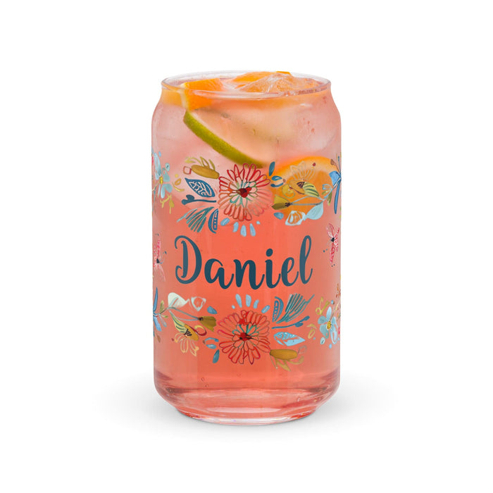 Daniel Exclusive Name Art Piece Can-Shaped Glass Home Office Work Mexican Spanish Pride Gift Cup One-Of-A-Kind Calligraphy Glass | D9 Mexicada