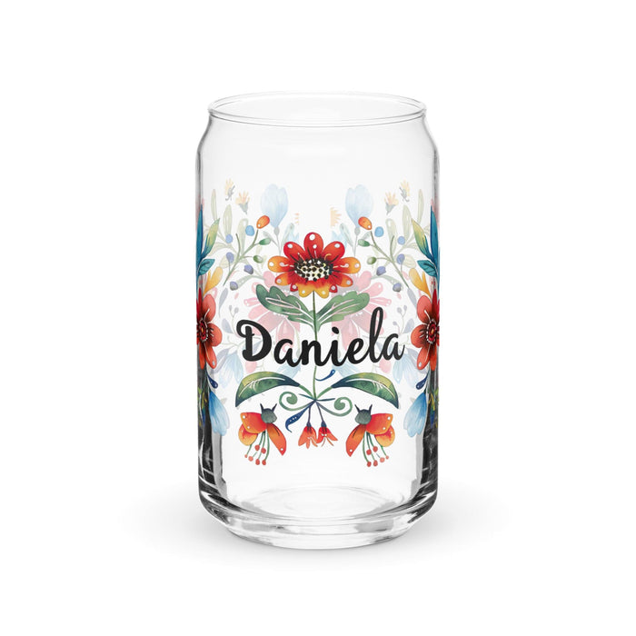 Daniela Exclusive Name Art Piece Can-Shaped Glass Home Office Work Mexican Spanish Pride Gift Cup One-Of-A-Kind Calligraphy Glass | D1 Mexicada 16 oz