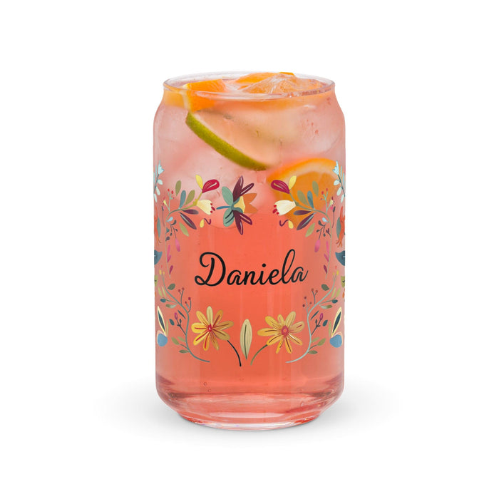 Daniela Exclusive Name Art Piece Can-Shaped Glass Home Office Work Mexican Spanish Pride Gift Cup One-Of-A-Kind Calligraphy Glass | D10 Mexicada