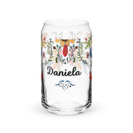 Daniela Exclusive Name Art Piece Can-Shaped Glass Home Office Work Mexican Spanish Pride Gift Cup One-Of-A-Kind Calligraphy Glass | D11 Mexicada 16 oz (No Lid No Straw)