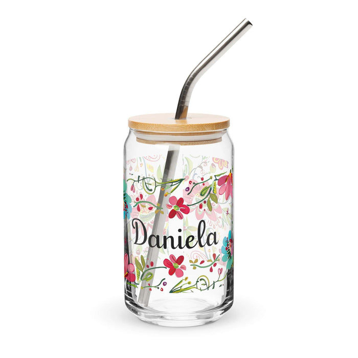 Daniela Exclusive Name Art Piece Can-Shaped Glass Home Office Work Mexican Spanish Pride Gift Cup One-Of-A-Kind Calligraphy Glass | D12 Mexicada 16 oz With Lid & Straw