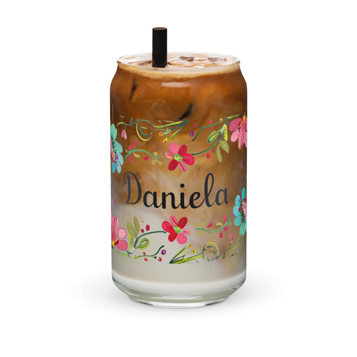 Daniela Exclusive Name Art Piece Can-Shaped Glass Home Office Work Mexican Spanish Pride Gift Cup One-Of-A-Kind Calligraphy Glass | D12 Mexicada