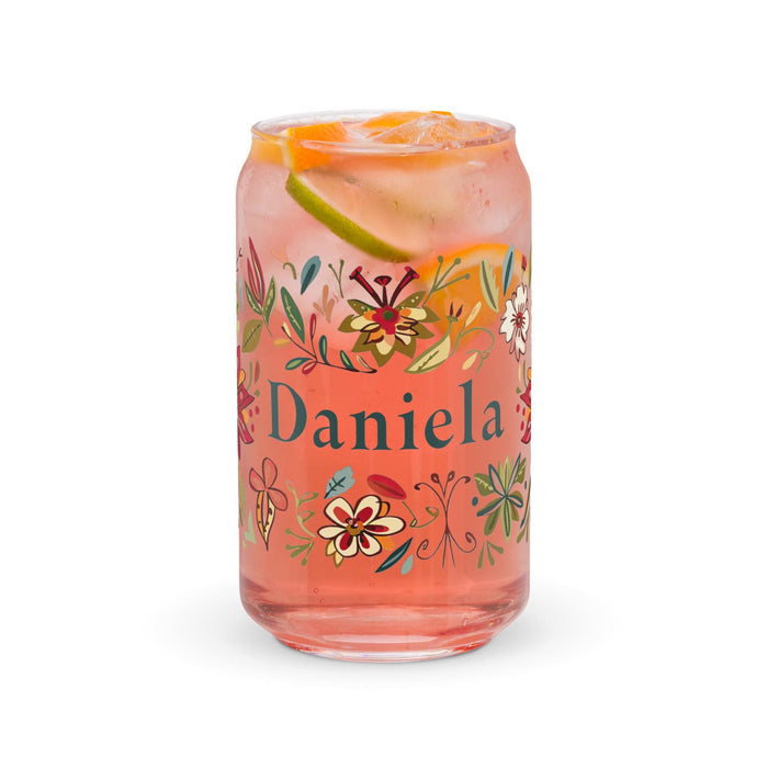 Daniela Exclusive Name Art Piece Can-Shaped Glass Home Office Work Mexican Spanish Pride Gift Cup One-Of-A-Kind Calligraphy Glass | D14 Mexicada