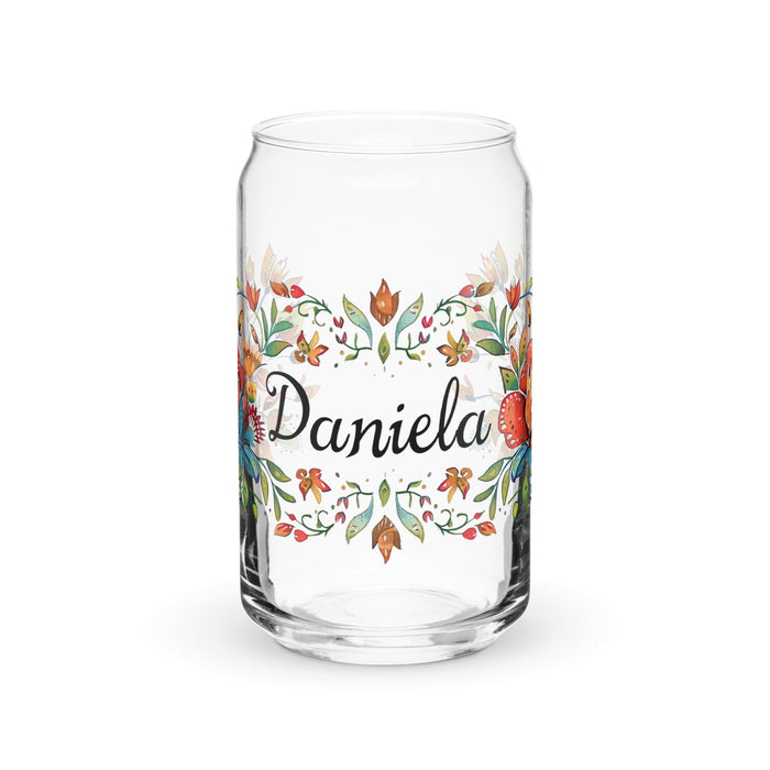 Daniela Exclusive Name Art Piece Can-Shaped Glass Home Office Work Mexican Spanish Pride Gift Cup One-Of-A-Kind Calligraphy Glass | D15 Mexicada 16 oz