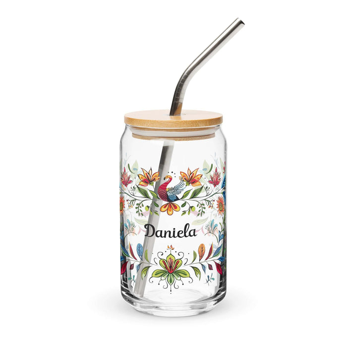 Daniela Exclusive Name Art Piece Can-Shaped Glass Home Office Work Mexican Spanish Pride Gift Cup One-Of-A-Kind Calligraphy Glass | D16 Mexicada 16 oz With Lid & Straw