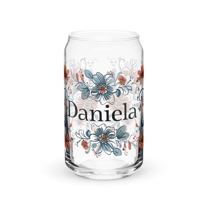 Daniela Exclusive Name Art Piece Can-Shaped Glass Home Office Work Mexican Spanish Pride Gift Cup One-Of-A-Kind Calligraphy Glass | D18 Mexicada 16 oz