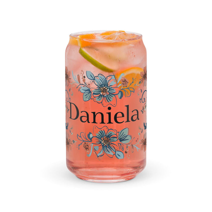 Daniela Exclusive Name Art Piece Can-Shaped Glass Home Office Work Mexican Spanish Pride Gift Cup One-Of-A-Kind Calligraphy Glass | D18 Mexicada