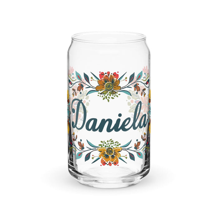 Daniela Exclusive Name Art Piece Can-Shaped Glass Home Office Work Mexican Spanish Pride Gift Cup One-Of-A-Kind Calligraphy Glass | D19 Mexicada 16 oz (No Lid No Straw)