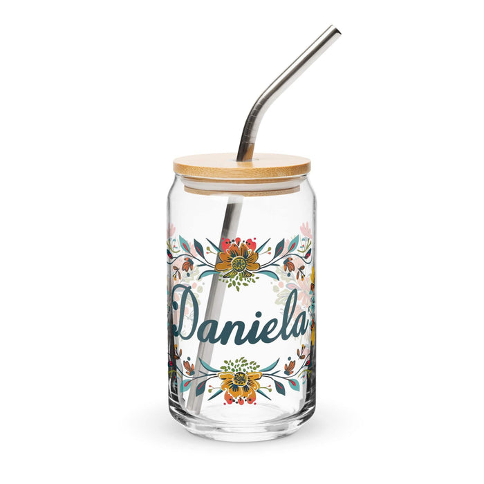 Daniela Exclusive Name Art Piece Can-Shaped Glass Home Office Work Mexican Spanish Pride Gift Cup One-Of-A-Kind Calligraphy Glass | D19 Mexicada 16 oz With Lid & Straw