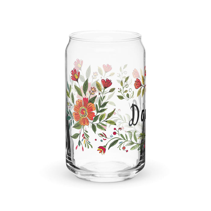 Daniela Exclusive Name Art Piece Can-Shaped Glass Home Office Work Mexican Spanish Pride Gift Cup One-Of-A-Kind Calligraphy Glass | D2 Mexicada