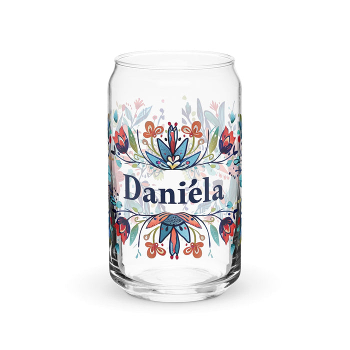 Daniela Exclusive Name Art Piece Can-Shaped Glass Home Office Work Mexican Spanish Pride Gift Cup One-Of-A-Kind Calligraphy Glass | D22 Mexicada 16 oz