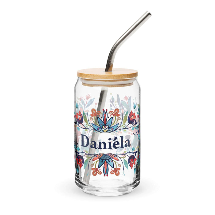 Daniela Exclusive Name Art Piece Can-Shaped Glass Home Office Work Mexican Spanish Pride Gift Cup One-Of-A-Kind Calligraphy Glass | D22 Mexicada 16 oz With Lid & Straw