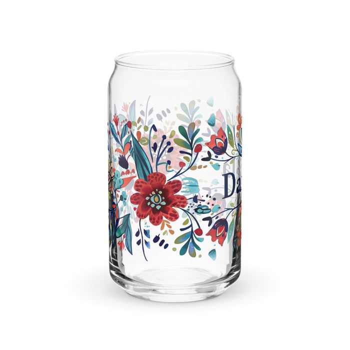 Daniela Exclusive Name Art Piece Can-Shaped Glass Home Office Work Mexican Spanish Pride Gift Cup One-Of-A-Kind Calligraphy Glass | D22 Mexicada