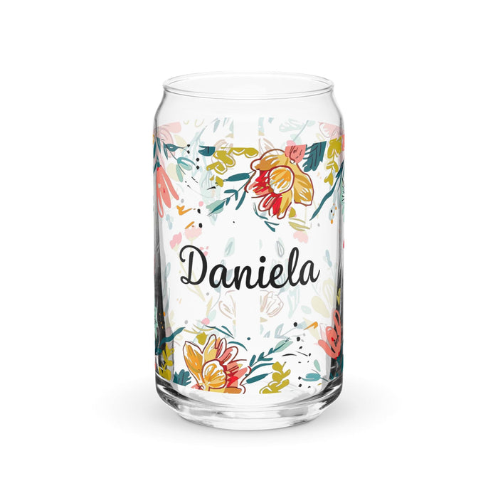 Daniela Exclusive Name Art Piece Can-Shaped Glass Home Office Work Mexican Spanish Pride Gift Cup One-Of-A-Kind Calligraphy Glass | D4 Mexicada 16 oz