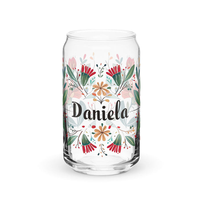 Daniela Exclusive Name Art Piece Can-Shaped Glass Home Office Work Mexican Spanish Pride Gift Cup One-Of-A-Kind Calligraphy Glass | D5 Mexicada 16 oz