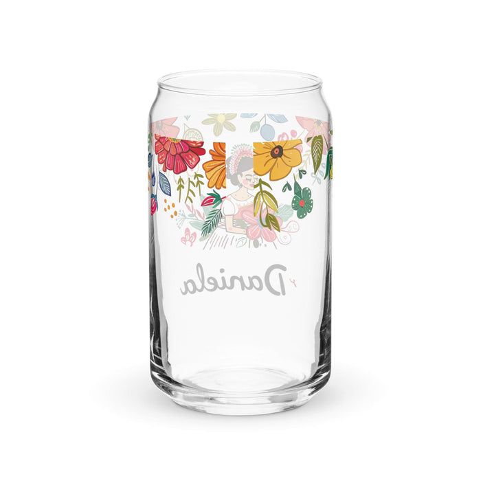 Daniela Exclusive Name Art Piece Can-Shaped Glass Home Office Work Mexican Spanish Pride Gift Cup One-Of-A-Kind Calligraphy Glass | D6 Mexicada