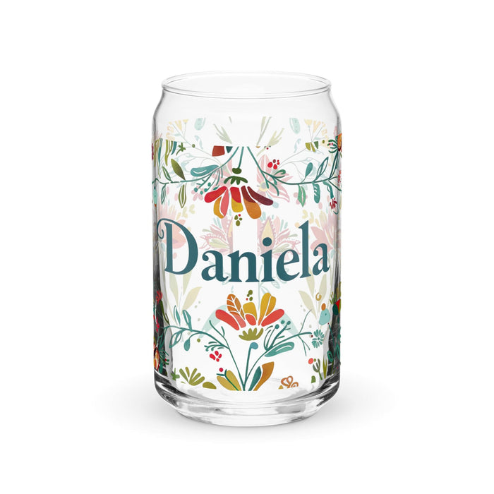 Daniela Exclusive Name Art Piece Can-Shaped Glass Home Office Work Mexican Spanish Pride Gift Cup One-Of-A-Kind Calligraphy Glass | D8 Mexicada 16 oz