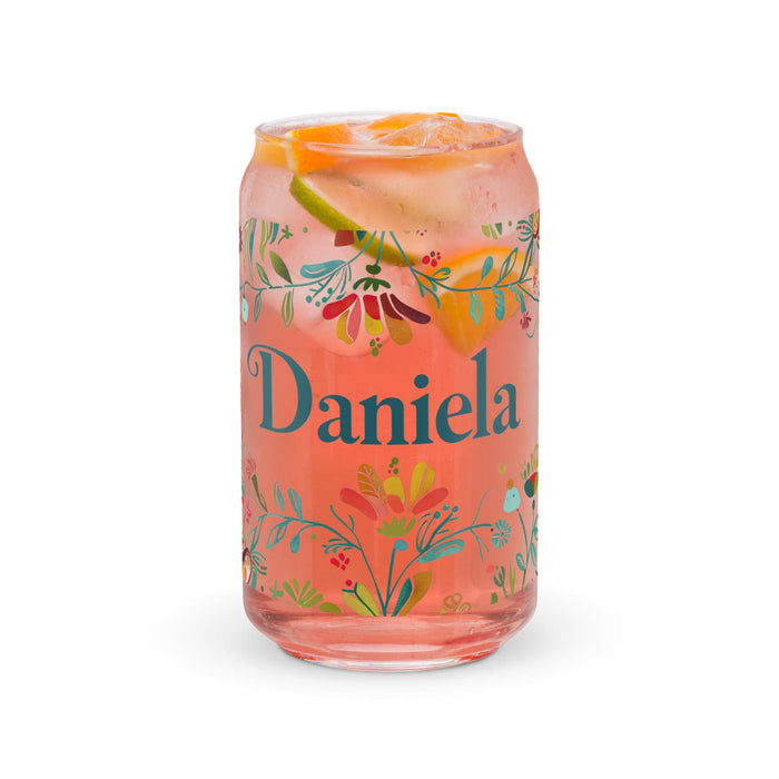 Daniela Exclusive Name Art Piece Can-Shaped Glass Home Office Work Mexican Spanish Pride Gift Cup One-Of-A-Kind Calligraphy Glass | D8 Mexicada