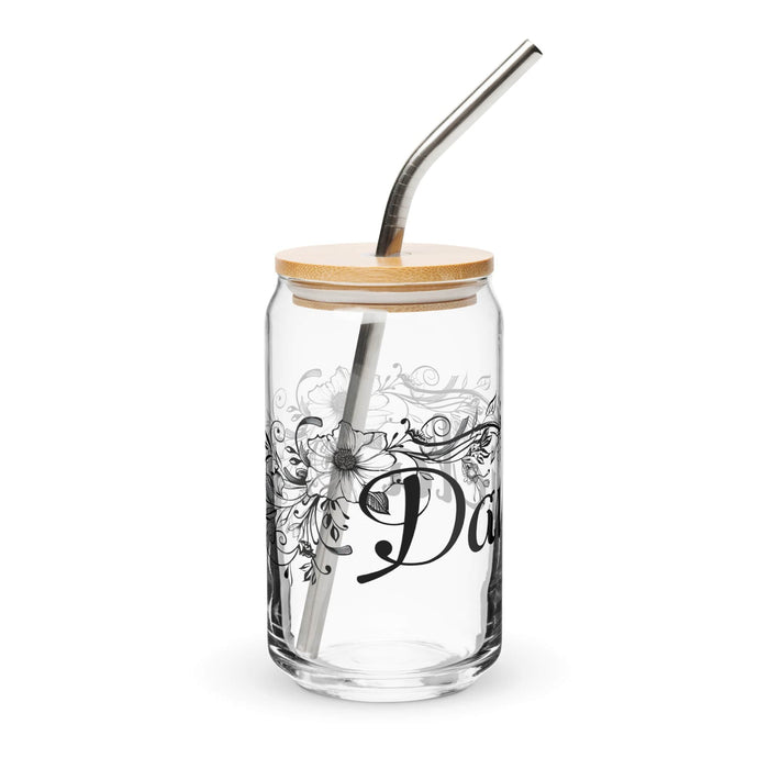 Daniela Exclusive Name Art Piece Can-Shaped Glass Home Office Work Mexican Spanish Pride Gift Cup One-Of-A-Kind Calligraphy Glass | D9 Mexicada