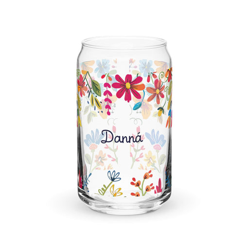 Danna Exclusive Name Art Piece Can-Shaped Glass Home Office Work Mexican Spanish Pride Gift Cup One-Of-A-Kind Calligraphy Glass | D10 Mexicada 16 oz