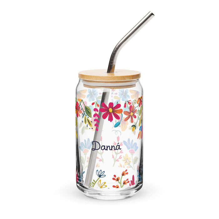 Danna Exclusive Name Art Piece Can-Shaped Glass Home Office Work Mexican Spanish Pride Gift Cup One-Of-A-Kind Calligraphy Glass | D10 Mexicada 16 oz With Lid & Straw