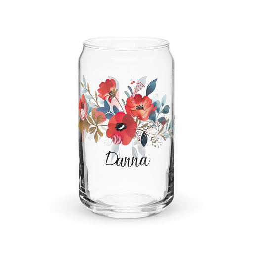 Danna Exclusive Name Art Piece Can-Shaped Glass Home Office Work Mexican Spanish Pride Gift Cup One-Of-A-Kind Calligraphy Glass | D12 Mexicada 16 oz