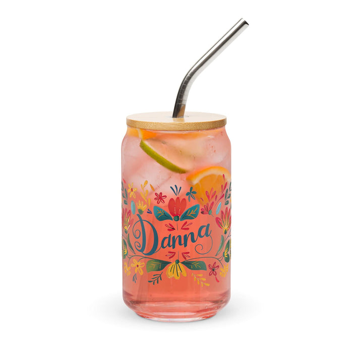 Danna Exclusive Name Art Piece Can-Shaped Glass Home Office Work Mexican Spanish Pride Gift Cup One-Of-A-Kind Calligraphy Glass | D13 Mexicada