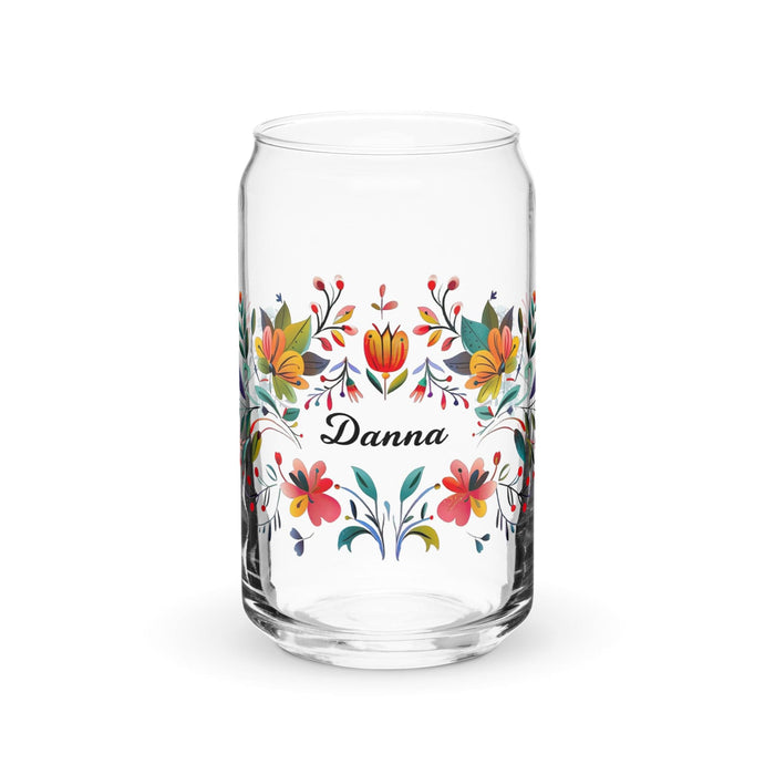 Danna Exclusive Name Art Piece Can-Shaped Glass Home Office Work Mexican Spanish Pride Gift Cup One-Of-A-Kind Calligraphy Glass | D14 Mexicada 16 oz