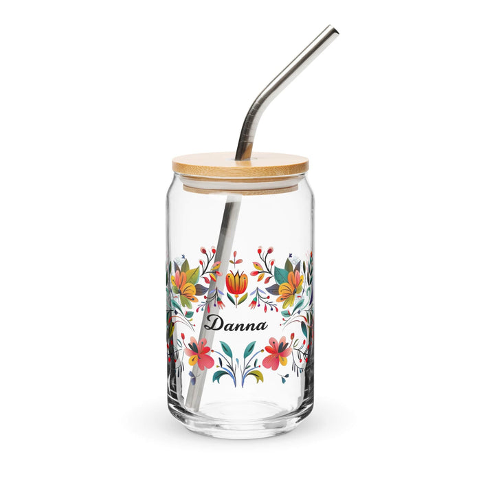 Danna Exclusive Name Art Piece Can-Shaped Glass Home Office Work Mexican Spanish Pride Gift Cup One-Of-A-Kind Calligraphy Glass | D14 Mexicada 16 oz With Lid & Straw