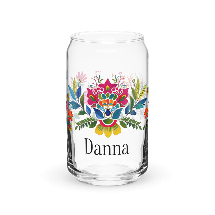 Danna Exclusive Name Art Piece Can-Shaped Glass Home Office Work Mexican Spanish Pride Gift Cup One-Of-A-Kind Calligraphy Glass | D15 Mexicada 16 oz (No Lid No Straw)