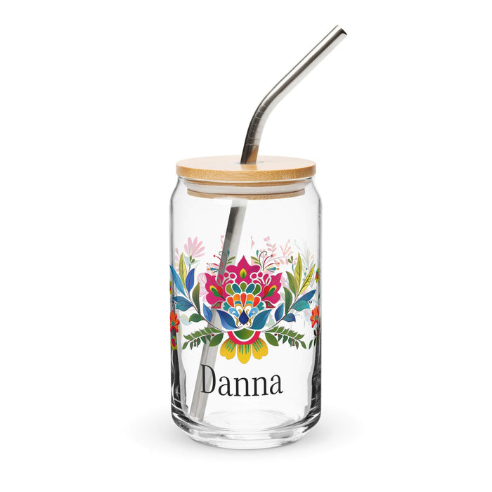 Danna Exclusive Name Art Piece Can-Shaped Glass Home Office Work Mexican Spanish Pride Gift Cup One-Of-A-Kind Calligraphy Glass | D15 Mexicada 16 oz With Lid & Straw