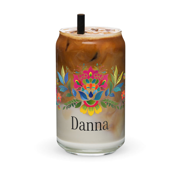 Danna Exclusive Name Art Piece Can-Shaped Glass Home Office Work Mexican Spanish Pride Gift Cup One-Of-A-Kind Calligraphy Glass | D15 Mexicada